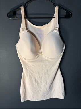 Shapeez Tankee Long Back Smoothing  Underwire Bra Camisole Shaped Nude XL-B